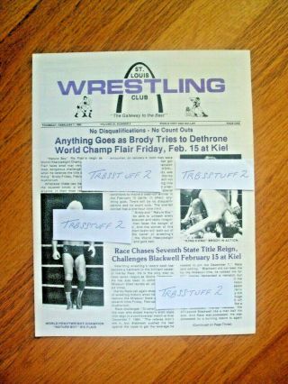 St Louis Wrestling Program - 2/15/85 Flair Vs Brody No Dq 