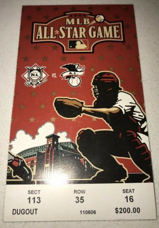 Authentic July 13th 2004 Mlb All - Star Game Ticket Stub @ Minute Maid Park
