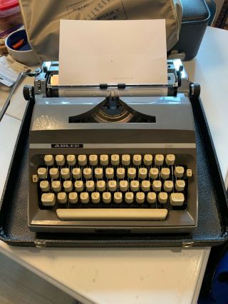 Antique Adler Model J5 Vintage W.  German Typewriter With Case Grundig Ex