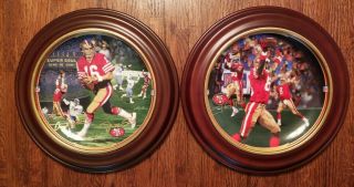 Joe Montana And Jerry Rice Bradford Exchange Collectible Plates (2) - Sf 49ers