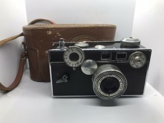 Vintage Argus Range Finder Brick 35 Mm Black Camera,  Cintar 50 Mm Lens & Case