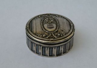 Ancienne Boite Ronde Argent 800 Pilulier Antique Vintage Silver Pill Box