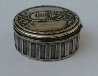 Ancienne Boite Ronde Argent 800 Pilulier Antique Vintage Silver Pill Box 2