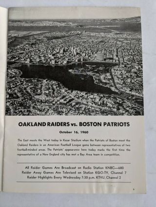 American football league Oakland Raiders vs Boston Patriots October 1960 3