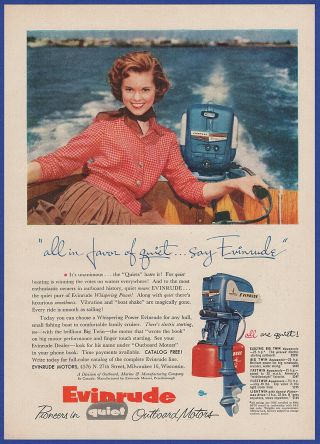 Vintage 1955 Evinrude Outboard Motors Electric Big Twin Boating 50 