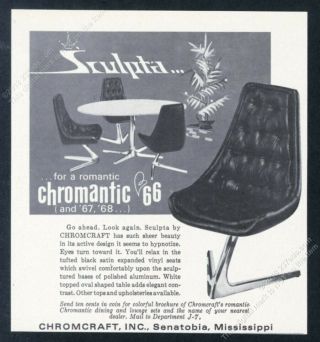 1966 Chromcraft Sculpta Modern Chair Dinette Table Photo Vintage Print Ad