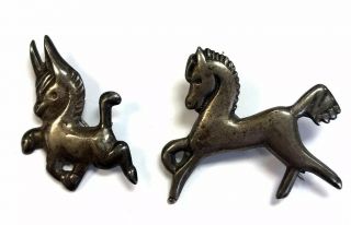 Vintage Mexico Sterling Silver Brooch/pin Donkey & Horse