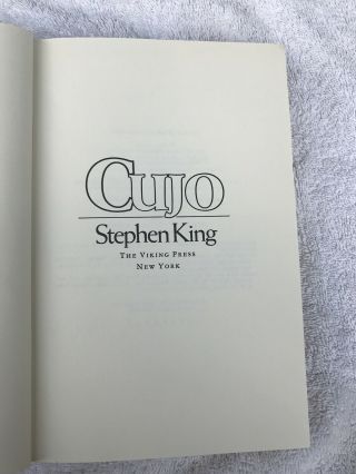 Cujo By Stephen King (1981,  Hardcover) 2nd Edition No Dj Vintage Horror