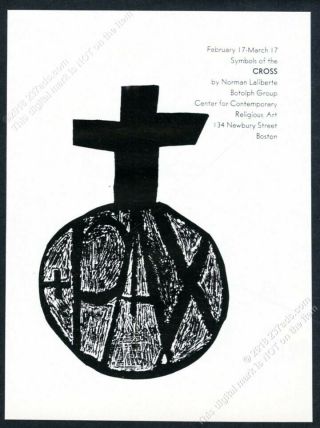 1958 Norman Laliberte Symbols Of The Cross Art Boston Gallery Vintage Print Ad