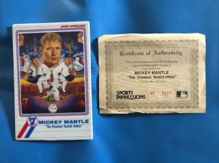 1989 Mickey Mantle Greatest Switch Hitter Ceramic Card With Certificatate