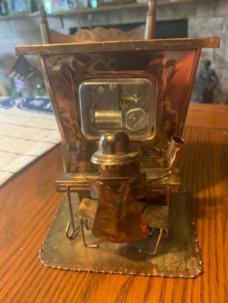 Vintage Wind - Up Music Box Metal Copper Piano Player Entertainer The Sting