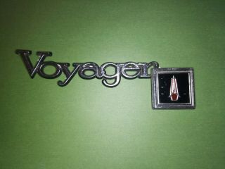 Old Vintage Voyager Car Emblem Chrome Metal Badge Hood Ornament