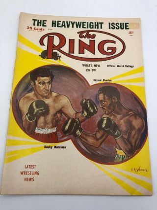 Rocky Marciano Exxard Charles The Ring July 1954 Boxing