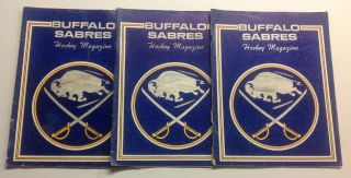 (21) Buffalo Sabres Game Day Programs/ Lineup Inserts,  AUTO ' s 1970,  1971,  1972 2