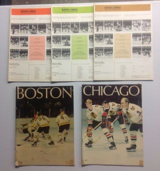 (21) Buffalo Sabres Game Day Programs/ Lineup Inserts,  AUTO ' s 1970,  1971,  1972 3