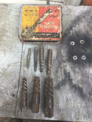 Vintage Ezy - Out Screw Extractor Set No.  16,  3 Other The Cleveland Twist Drill Co