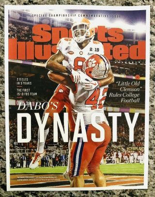 Clemson Tigers 2019 National Champions Sports Illustrated (si) Cover Print
