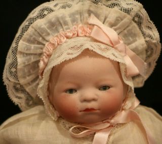Antique Bye Lo Baby German Bisque Doll,  9 1/2 In,  Antique Grace S.  Putnam Bye Lo