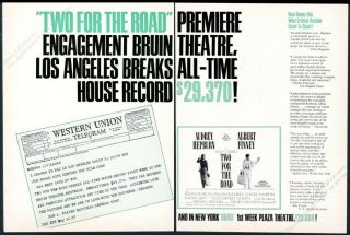 1967 Audrey Hepburn Albert Finney Photo Two For The Road Vintage Trade Print Ad