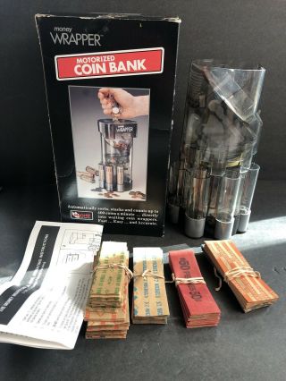 Vintage Money Mill Motorized Coin Bank Change Sorter And Wrapper 1994