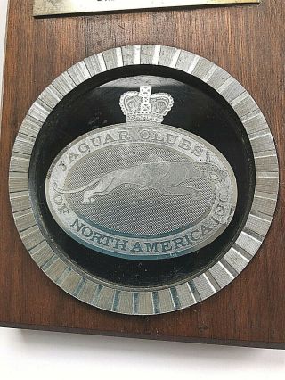Vtg Jaguar Clubs Of North America - License Plate Topper Grill Badge Emblem 1974