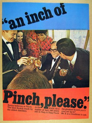 1967 Benny Goodman Photo Haig & Haig Pinch Scotch Vintage Print Ad