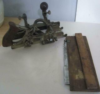 Antique Stanley 45 Plow Plane W/all Attachments Plus 17 Cutter Blades In O/box
