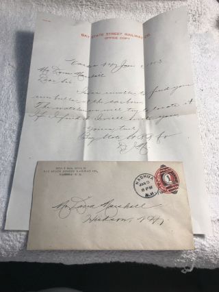 Bay State Street Railway Co. ,  Nashua,  N.  H.  —lost Umbrella Letter—1913
