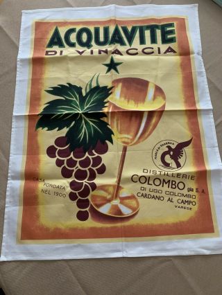 Nwot Sur La Table Vintage Label Kitchen Towel Retired Acquavite Vinaccia Italy