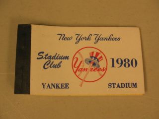 1980 York Yankees Stadium Club Book