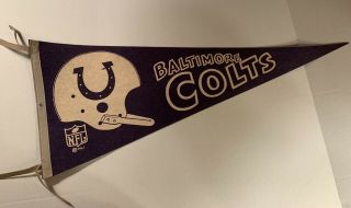 Nfl Baltimore Colts Vintage 1967 1 Bar Helmet Logo Football Pennant
