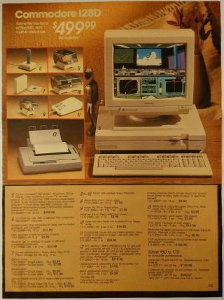 1988 Vintage Paper Print Ad Commodore 128d Computer Magnavox Monitor Printer