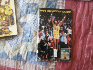 1985 - 86 Los Angeles Lakers Media Guide 1984 - 85 Kareem Abdul - Jabbar Yearbook 1986