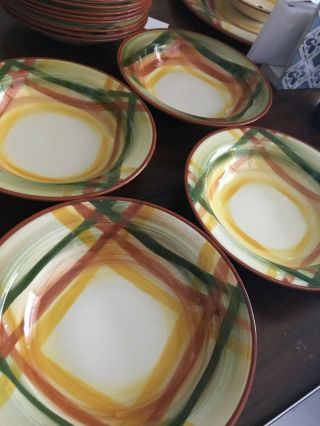 4 Vintage Vernon Kilns Vernonware Homespun Pattern Salad Bowls