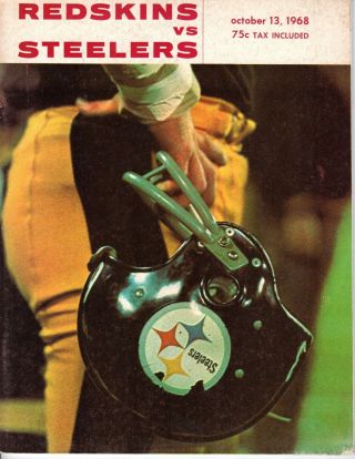 1968 (oct.  13) Nfl Football Program,  Pittsburgh Steelers @ Washington Redskins