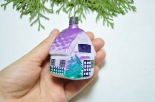 House Russian Vintage Glass Christmas Ornament Christmas/new Year Ussr