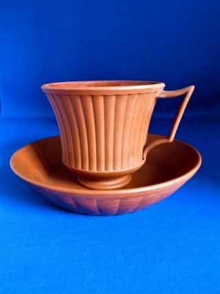 ANTIQUE 19THC WEDGWOOD ROSSO ANTICO REDWARE DRY BODIED CUP & SAUCER C1820 2
