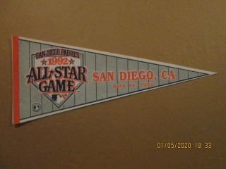Mlb San Diego Padres Vintage 1992 All Star Game Team Logo Baseball Pennant