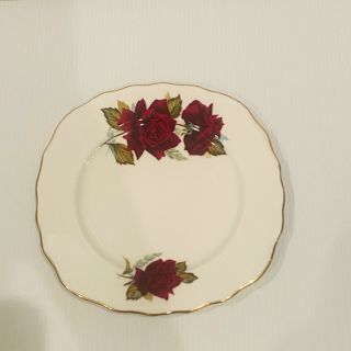 Vintage Royal Vale Side Plate Bone China Made In England Red Roses