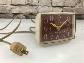 Vintage Westclox Dialite Light Up Alarm Clock Brown Mid Century Model 22192