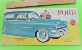 1953 Ford Full Line Big Dlx Color Brochure 32 - Pgs Convertible Woodie Victoria