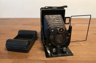 Antique Voigtlander Vag Folding Plate Camera With Roll Film Holder - Work