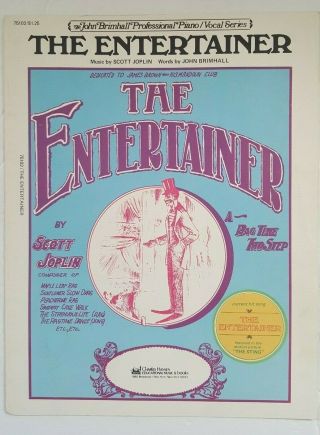 Vintage The Entertainer By Scott Joplin Sheet Music - 1974