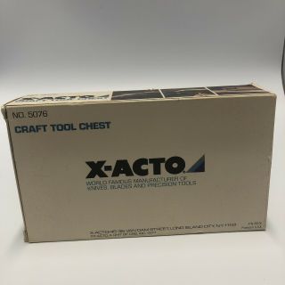 X - Acto Craft To Chest No 5076 Vintage 6 Tools 11 Blades Wood Chest 3