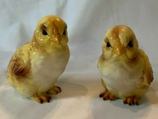 Sweet Vintage Lefton Ceramic Baby Chicks Unmarked Easter