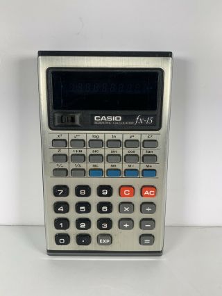Vintage Casio Fx - 15 Scientific Calculator Small 0’s Battery Operated