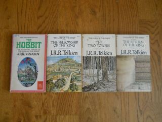 Vintage J.  R.  R.  Tolkien The Lord Of The Rings And The Hobbit 4 Books