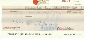 Cleveland Browns Team Issued Check To Art Modell