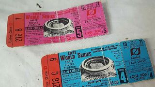 1971 World Series Ticket Stubs To Games 4 5 - Pittsburgh Pirates World Champions