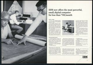 1965 Ibm 1130 Computer System Photo Vintage Print Ad